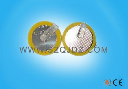 带焊脚电池3.6V可充电锂电池 LIR2016