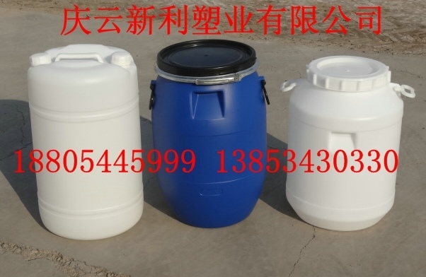 60升带铁箍塑料桶，60L包箍塑料桶，60L法兰桶供应