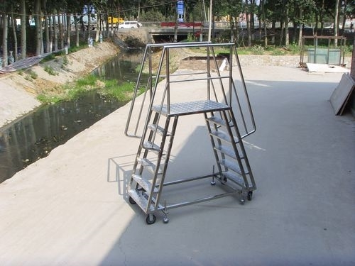 天津不锈钢扶手移动平台梯