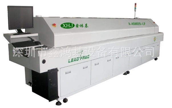 中型电脑无铅8温区回流焊锡机X-AS8820-LF