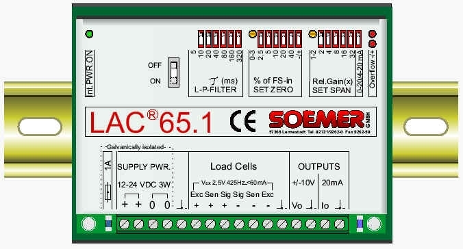 丹麦 H&B LAC65.1 称重传感器信号变送器