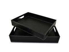 酒店用品客房皮具鞋盒鞋篮时尚创意居家皮革收纳篮收纳框图2