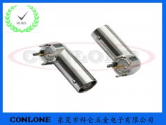 BNC四脚90度金属带螺纹视频连接器图2
