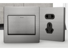 装饰开关 墙壁开关插座 工程款连体开关插座 拉丝款墙壁开关图1