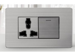 装饰开关 墙壁开关插座 工程款连体开关插座 拉丝款墙壁开关图2