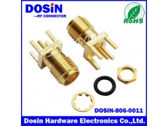 SMA-KE180度中心插板端射频同轴连接器图1