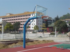 供应埋地固定三节钢化透明玻璃篮球架图1