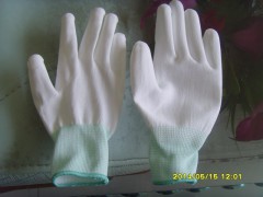 【百安品牌】厂家大量供应防静电PU手套,白色PU防静电手套图1