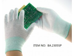 【百安品牌】供应碳纤维PU无尘手套，防尘防静电图1