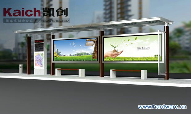 凯创候车亭-公交候车亭-经典不锈钢系列KC-C03_副本