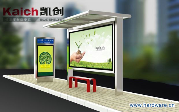 凯创候车亭-公交候车亭-经典不锈钢系列KC-C04_副本