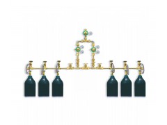 氧气汇流排_5头氧气汇流排一线型6瓶氧气汇流排图1