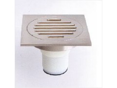 松花T型全铜防臭地漏镀镍拉丝面图1