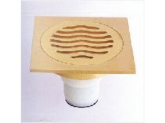 松花T型自动密封式地漏镀金亮面图1