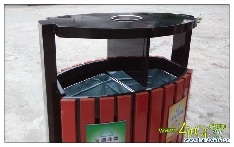 防腐木垃圾桶ZH3009 顶部