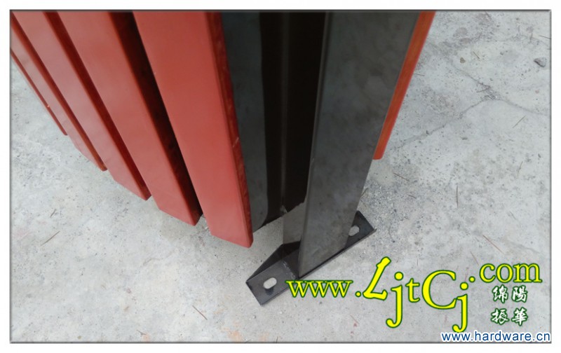 户外钢木垃圾箱 ZH3009 底脚