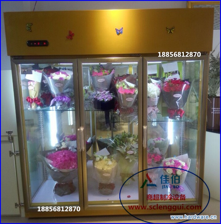 2玻璃门鲜花柜