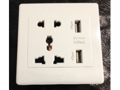 USB插座+五孔插座 五孔带USB充电插座图1