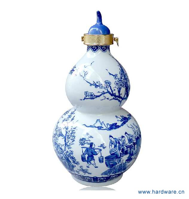 景德镇青花瓷酒瓶 