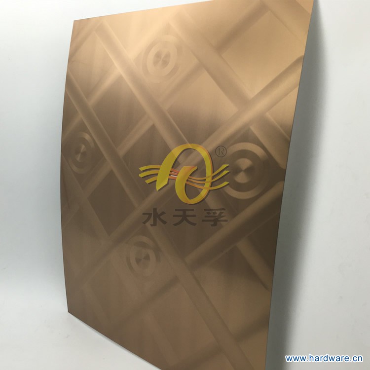不锈钢玫瑰金菱形镭射板STF-0003