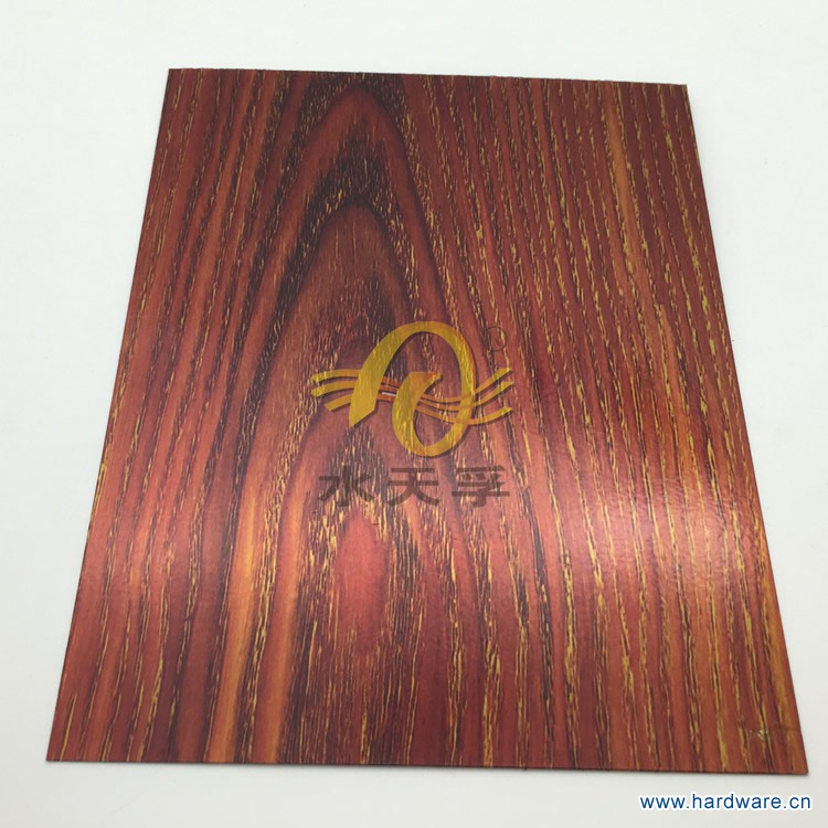 不锈钢红色木纹覆膜板