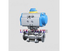 进口气动三片式快装球阀图1