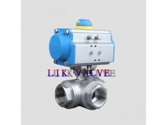 进口不锈钢气动三通球阀图1