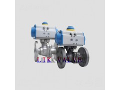 进口碳钢/不锈钢气动法兰球阀图1