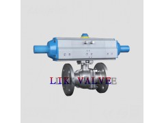 三位式气动执行器法兰球阀图1