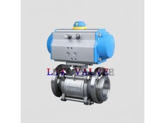 进口不锈钢气动三片式球阀图1