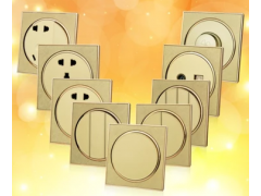 圆形墙壁开关插座 圆形墙壁开关厂 香槟金圆形开关图1