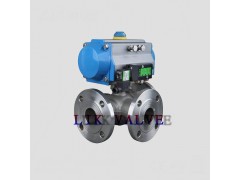 进口气动不锈钢三通法兰球阀的工作方式图1