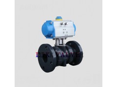 进口气动塑料PVC法兰球阀-工业用水气动塑料球阀图1