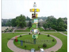 四面旋转魔方精神堡垒|LED四面体旋转广告柱旋转魔方屏标识牌图1