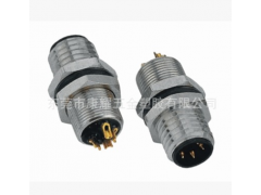 M8 4芯公焊线式  连接器 传感器 航空插头图1