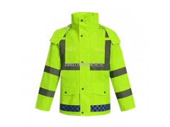 供应新款反光雨衣生产厂家、荧光绿安全雨衣图1