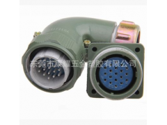 YD32 13芯弯式反装  圆形航空插头伺服电连接器图1