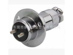 GX19 2芯 三眼法兰座 机床设备工业自动化  圆形连接器图1