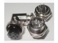 GX16 6芯母 90 弯式 航空插头 圆形连接器图1
