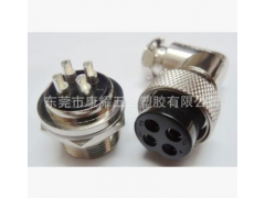 GX19 4芯 90 弯型插头 配穿墙式插座 圆形电连接器图1