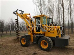 冻土钻坑挖坑装载机电线杆打孔螺旋桩打桩机改装铲车钩机铲钻一体图1