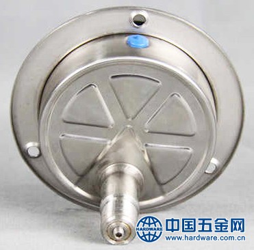 不锈钢轴向带边压力表后面
