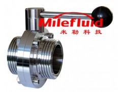 卫生级螺纹蝶阀，不锈钢螺纹蝶阀，食品级螺纹蝶阀规格图1