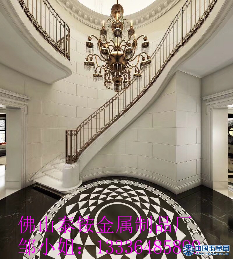 河南铝合金雕刻护栏 镜面玫瑰金铝板镂空护栏 (3)