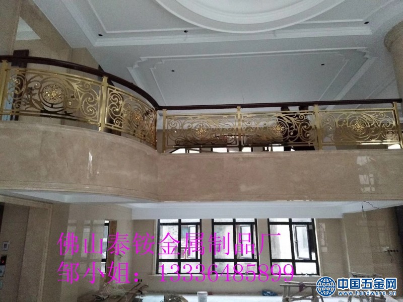 河南铝合金雕刻护栏 镜面玫瑰金铝板镂空护栏 (4)