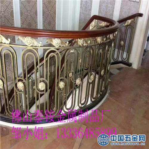 漳浦县金属雕花镂空护栏订做 漳州镜面电镀玫瑰金护栏安装效果 (5)