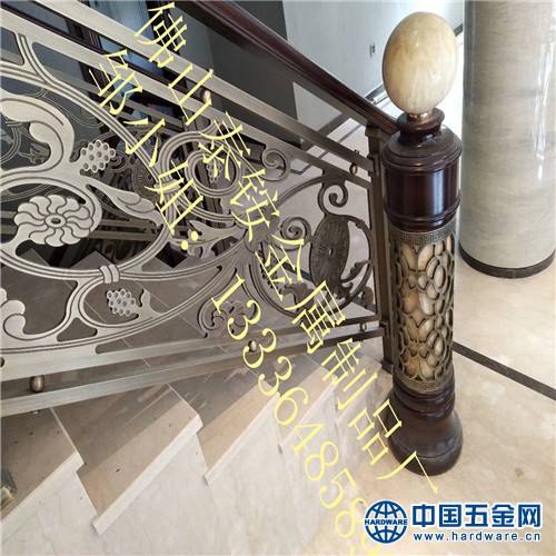 宝鸡市雕刻铝艺护栏 镜面玫瑰金铝雕花护栏 铝合金护栏质量保证 (3)