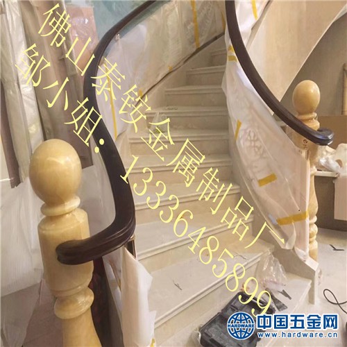 衡水市独栋欧式别墅选购铜艺铝艺雕花楼梯扶手 (2)