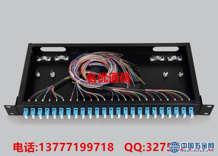 LC光纤配线架24口48芯满配熔纤盒19寸机柜式含尾纤2_副本