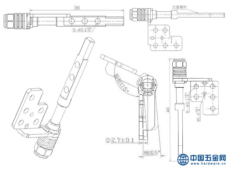 轻薄便携转轴结构图